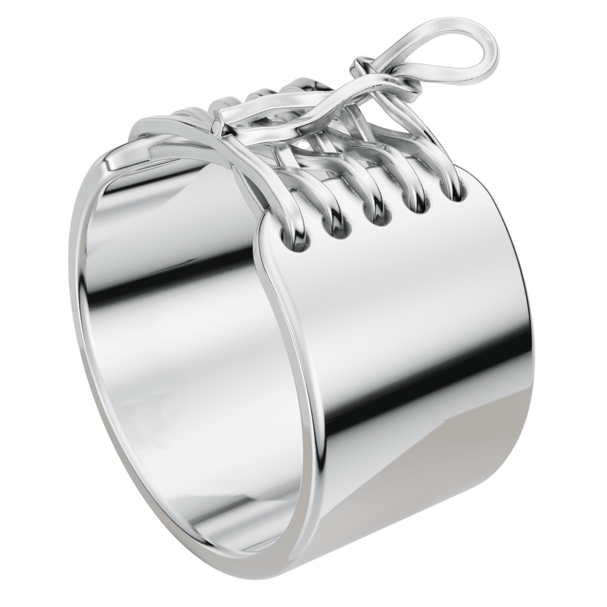 VELMÉ Shoelace 925 Silver Men’s Statement Ring | Velmé