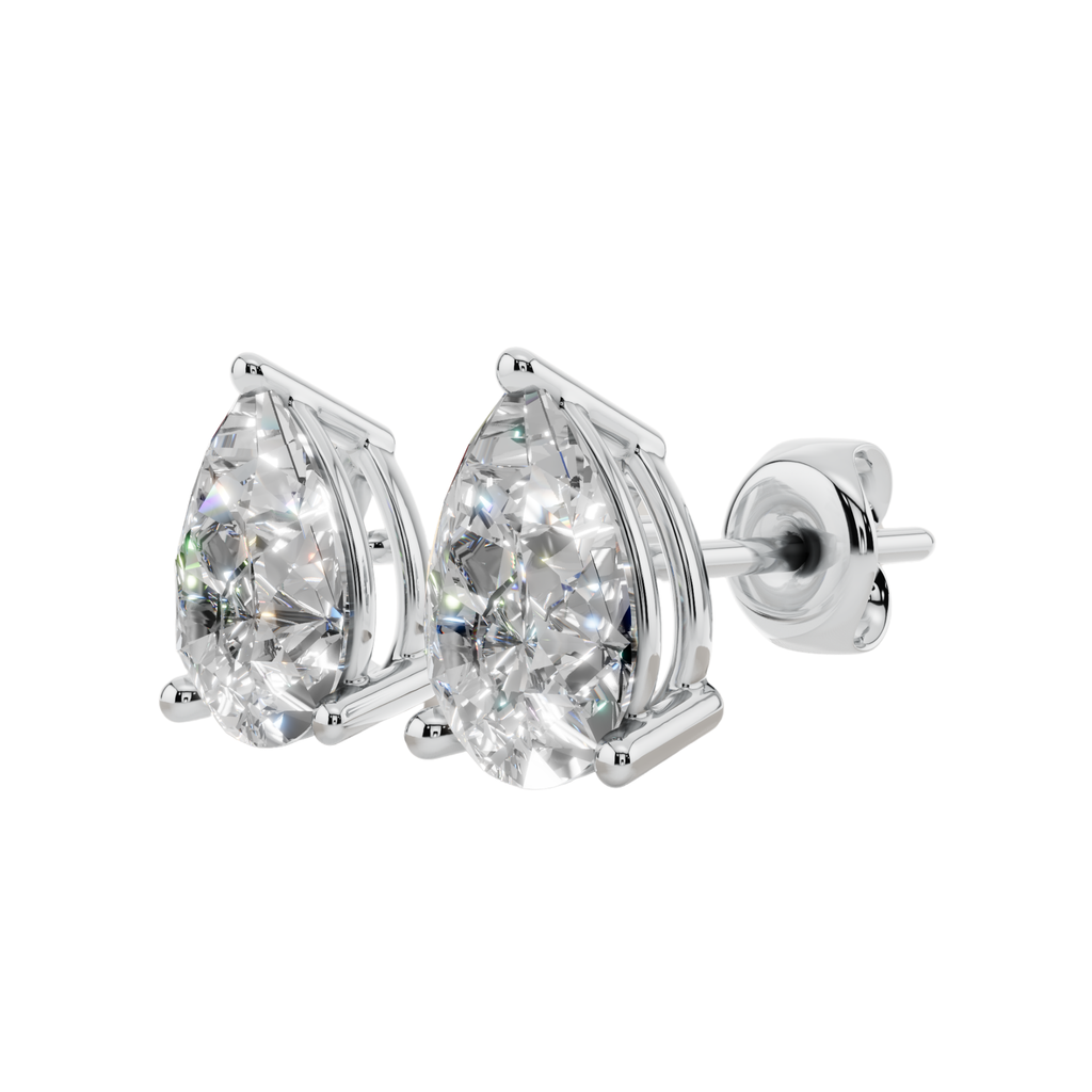 Graceful Pear Solitaire 925 Silver Studs | Velmé