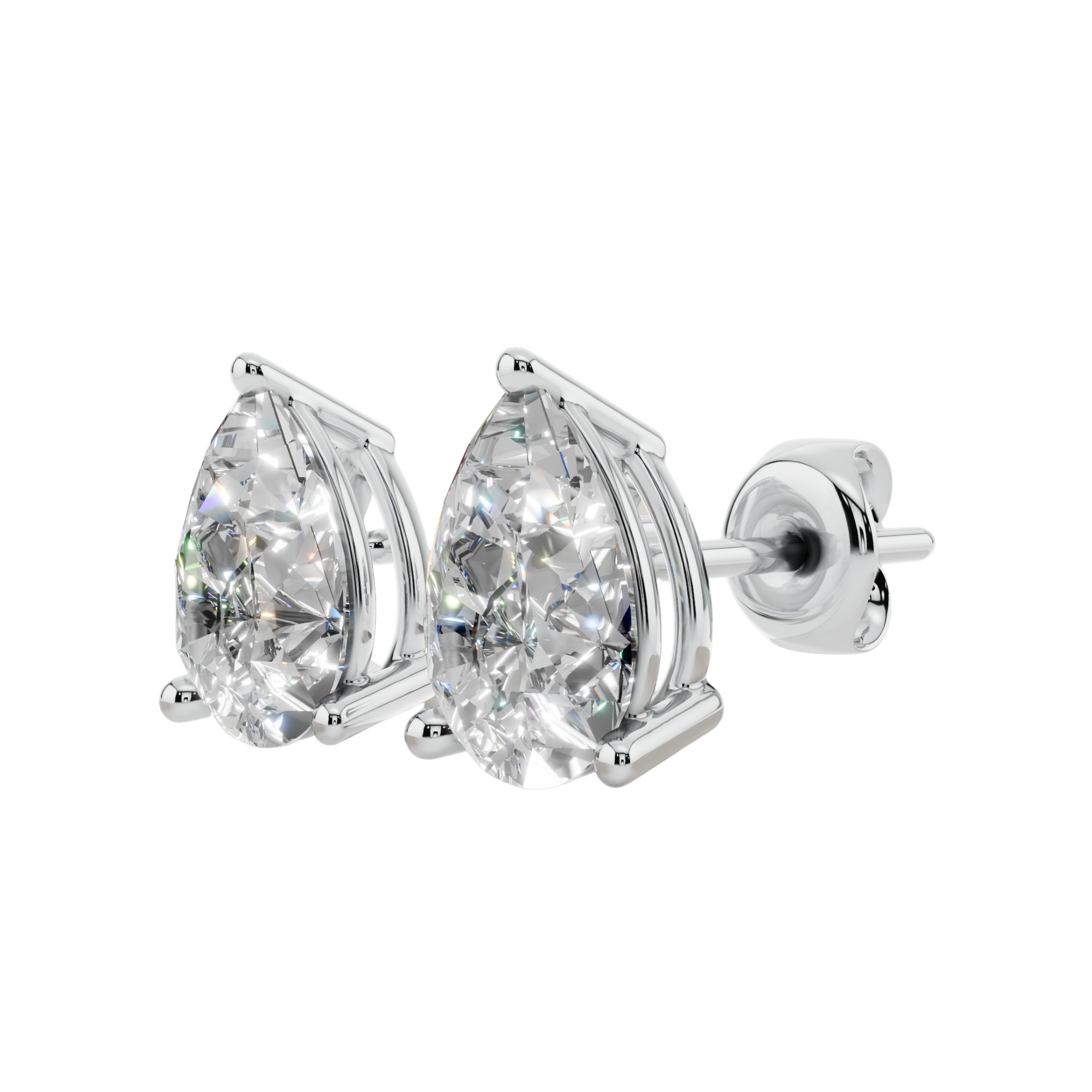 Graceful Pear Solitaire 925 Silver Studs | Velmé