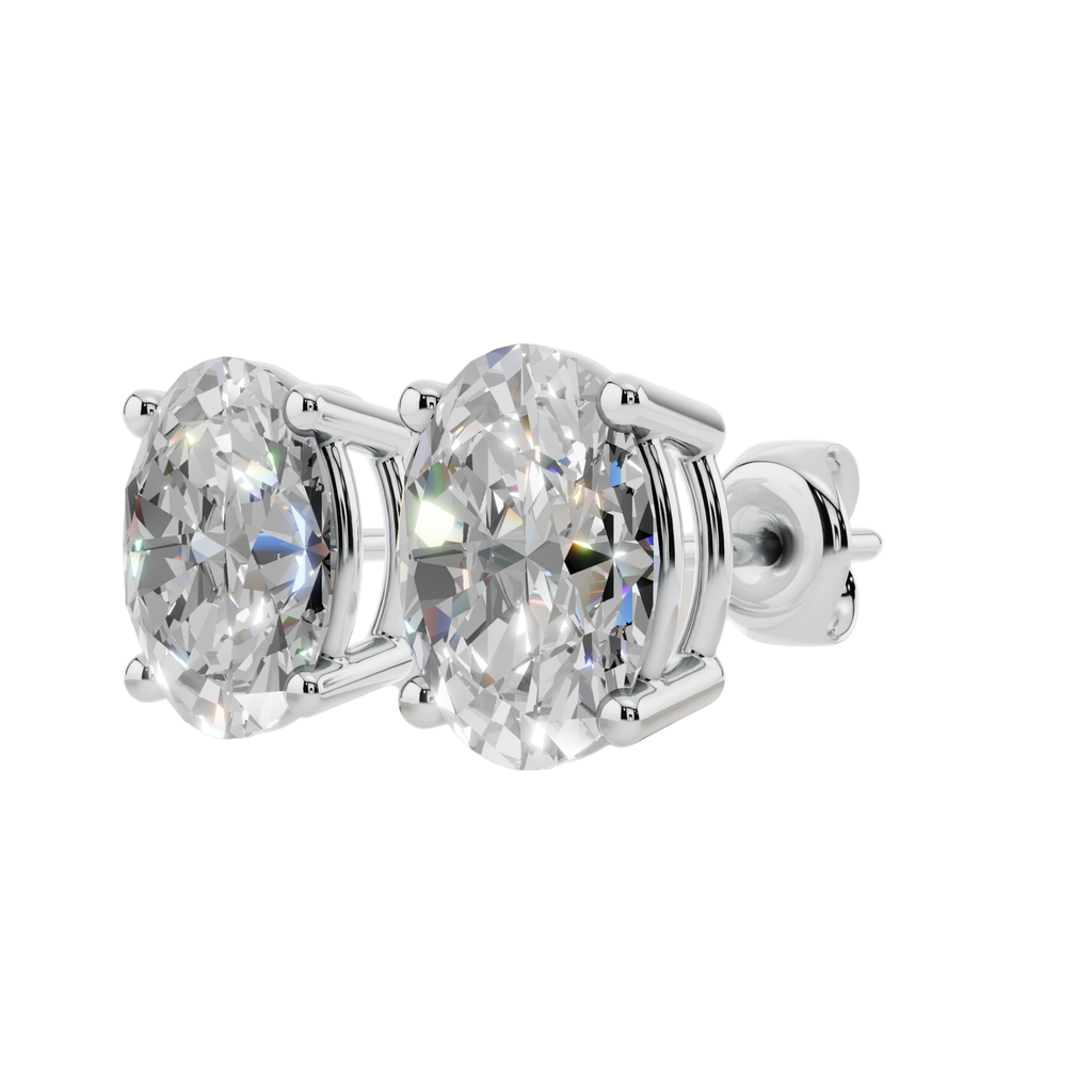 Sophisticated Oval Solitaire 925 Silver Studs | Velmé