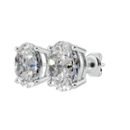 Sophisticated Oval Solitaire 925 Silver Studs | Velmé
