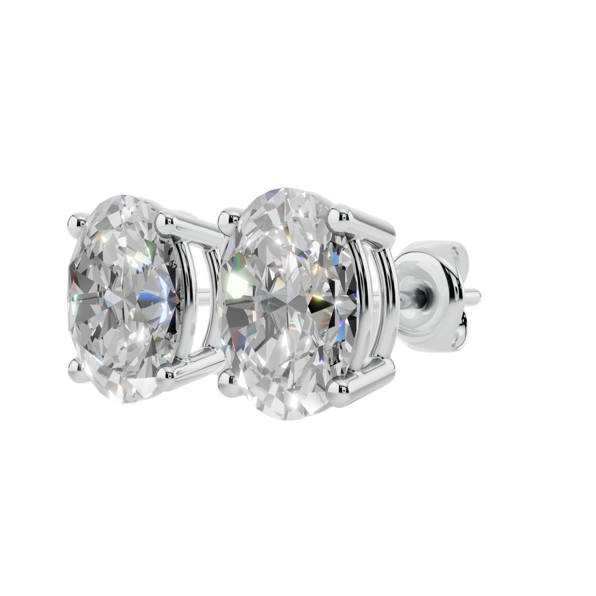 Sophisticated Oval Solitaire 925 Silver Studs | Velmé