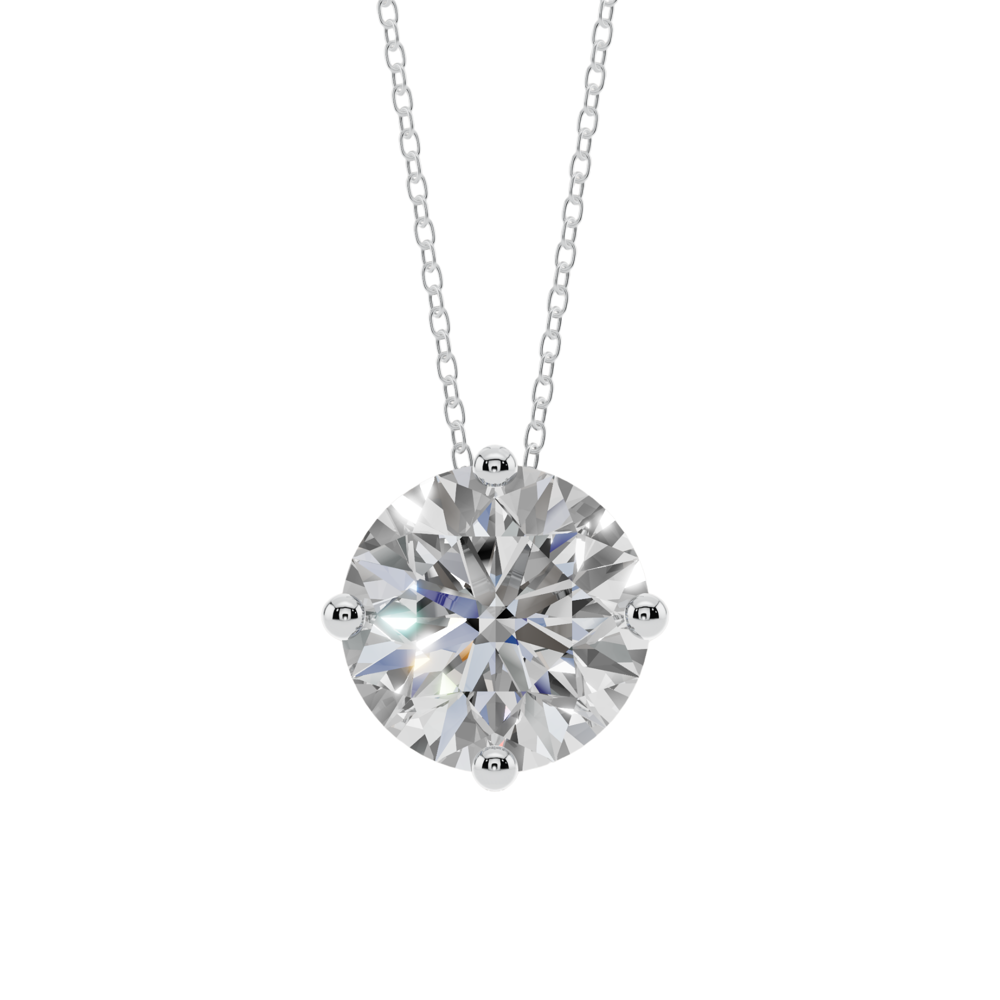 Essential Round Solitaire 925 Silver Necklace | Velmé