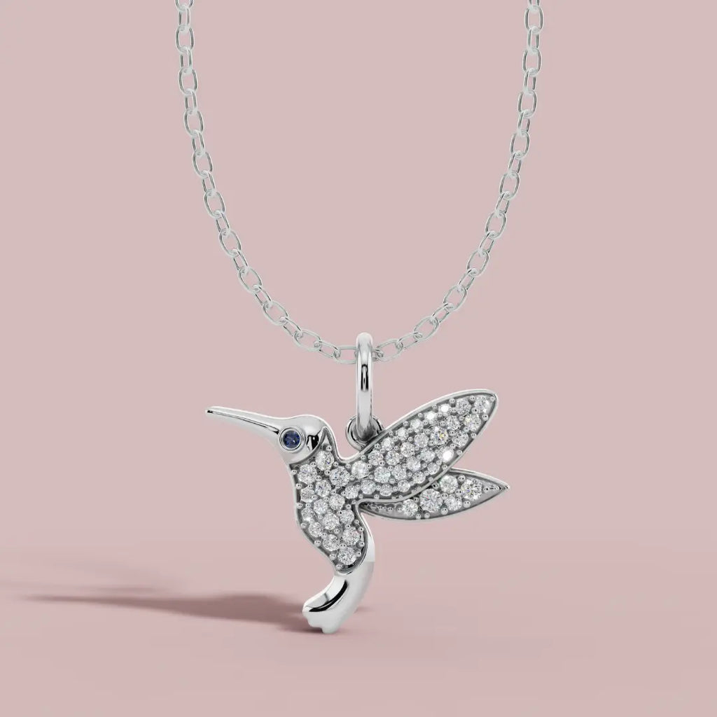 The Hummingbird Charm 925 Pure Silver Necklace My Store