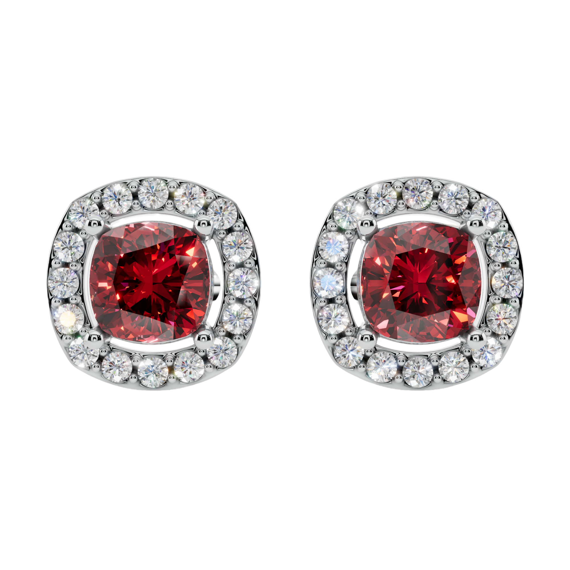 Classic Halo Solitaire Cushion Earrings | Velmé