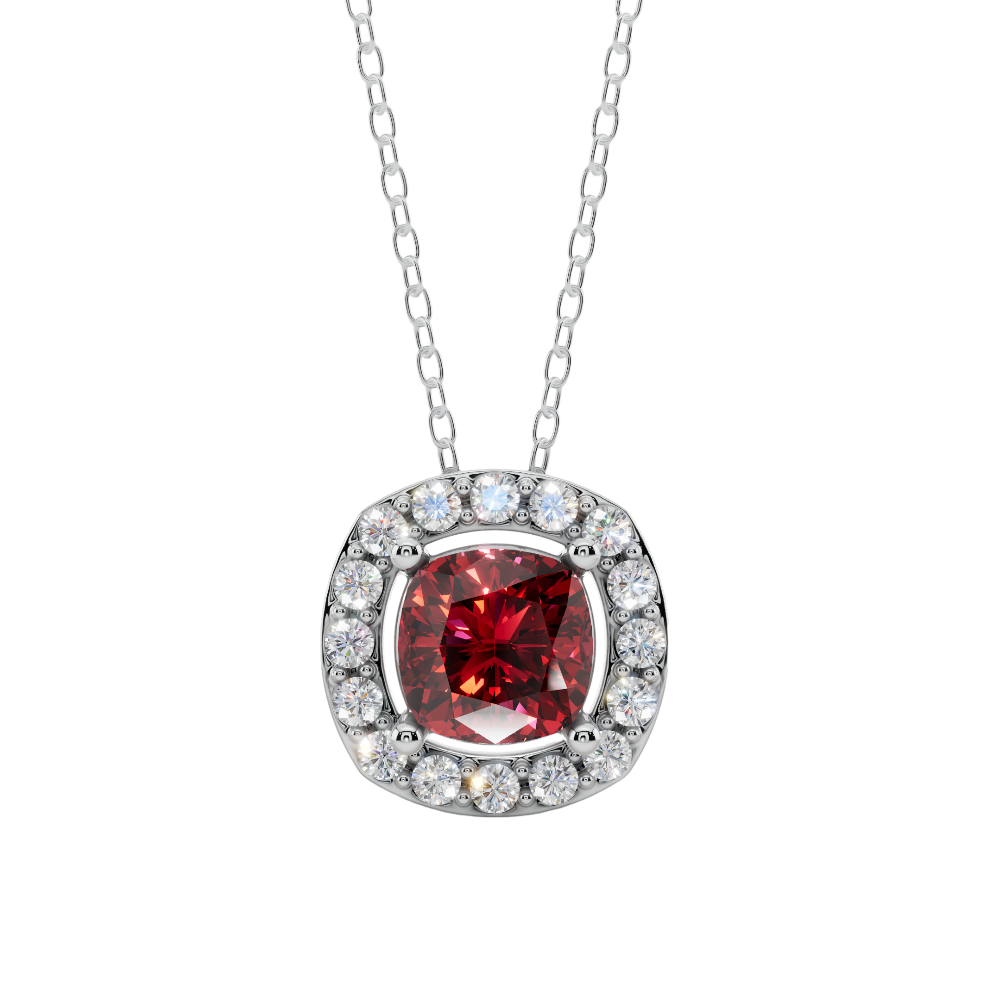 Halo Cushion Pendant Necklace| Velmé