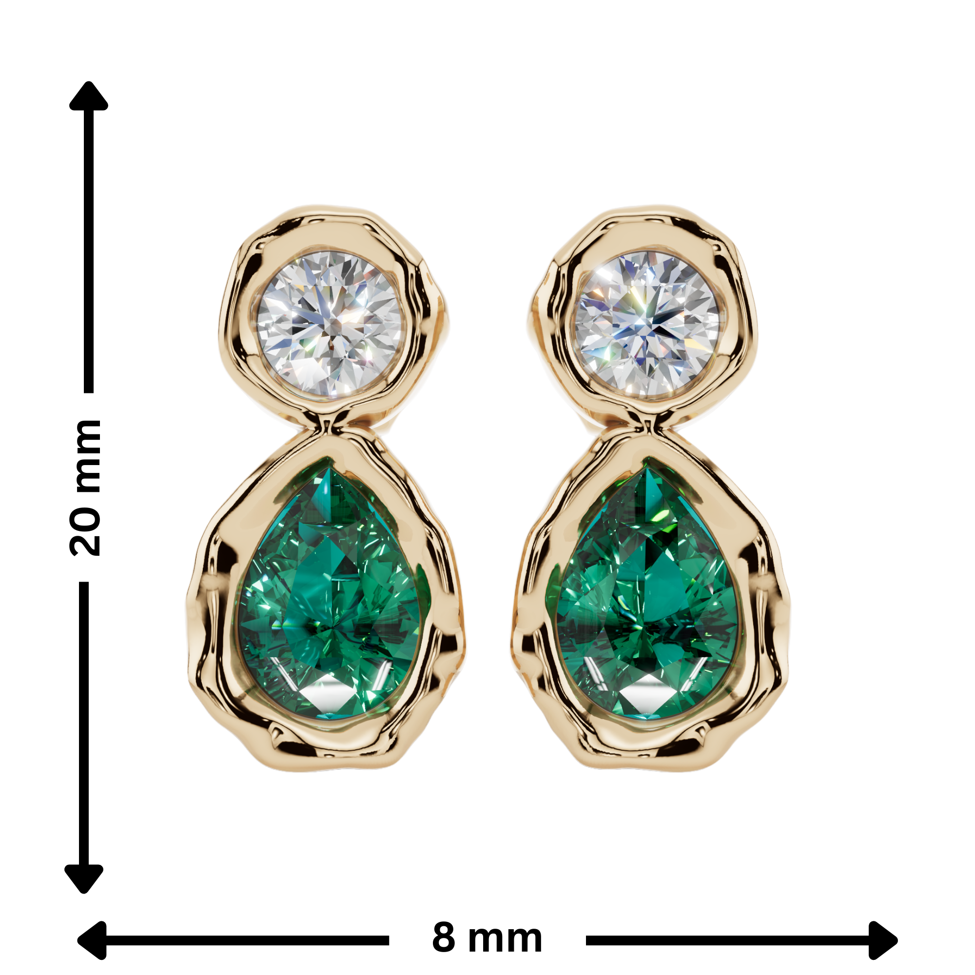 Emerald Orb earrings | Fluidé