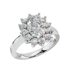 The Oval Halo Bloom 925 Silver Ring | Velmé