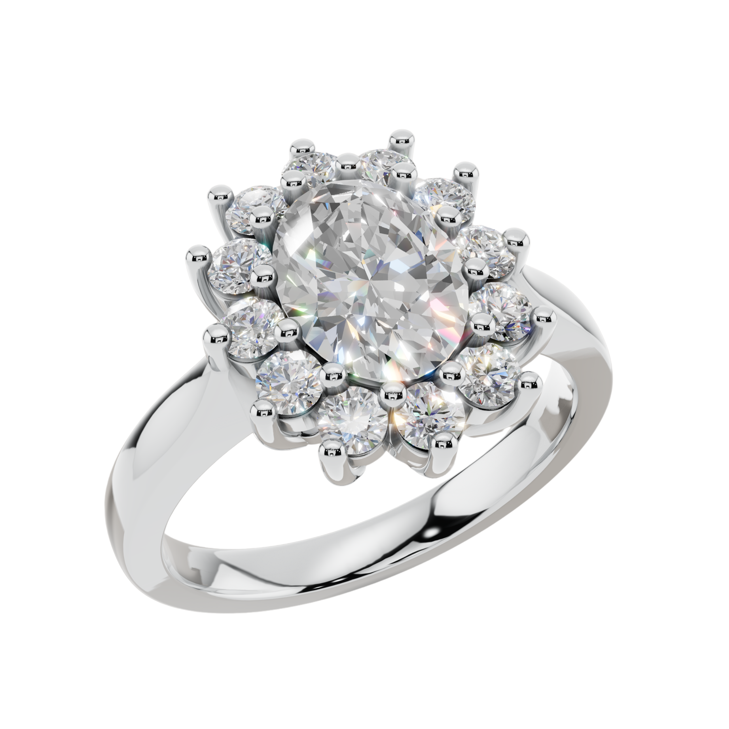 The Oval Halo Bloom 925 Silver Ring | Velmé