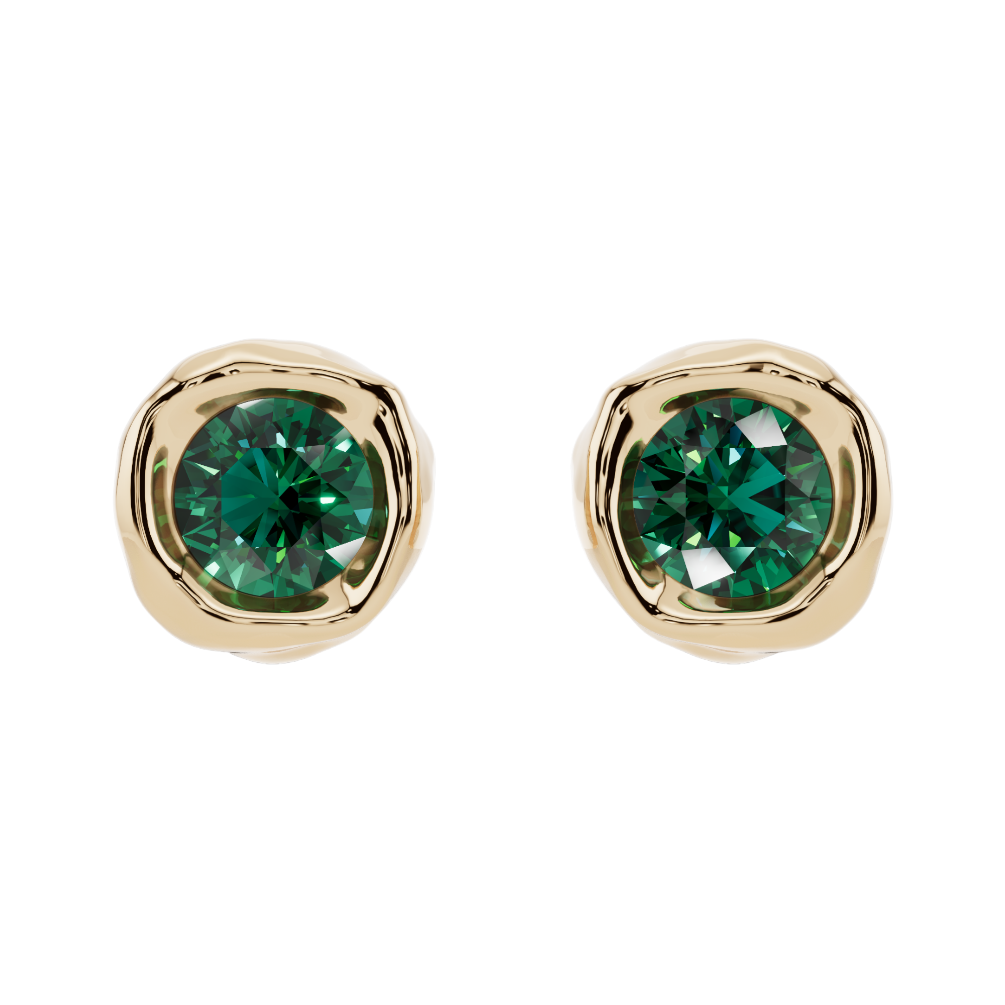 Classic Round Solitaire Fluide Earrings | Velmé