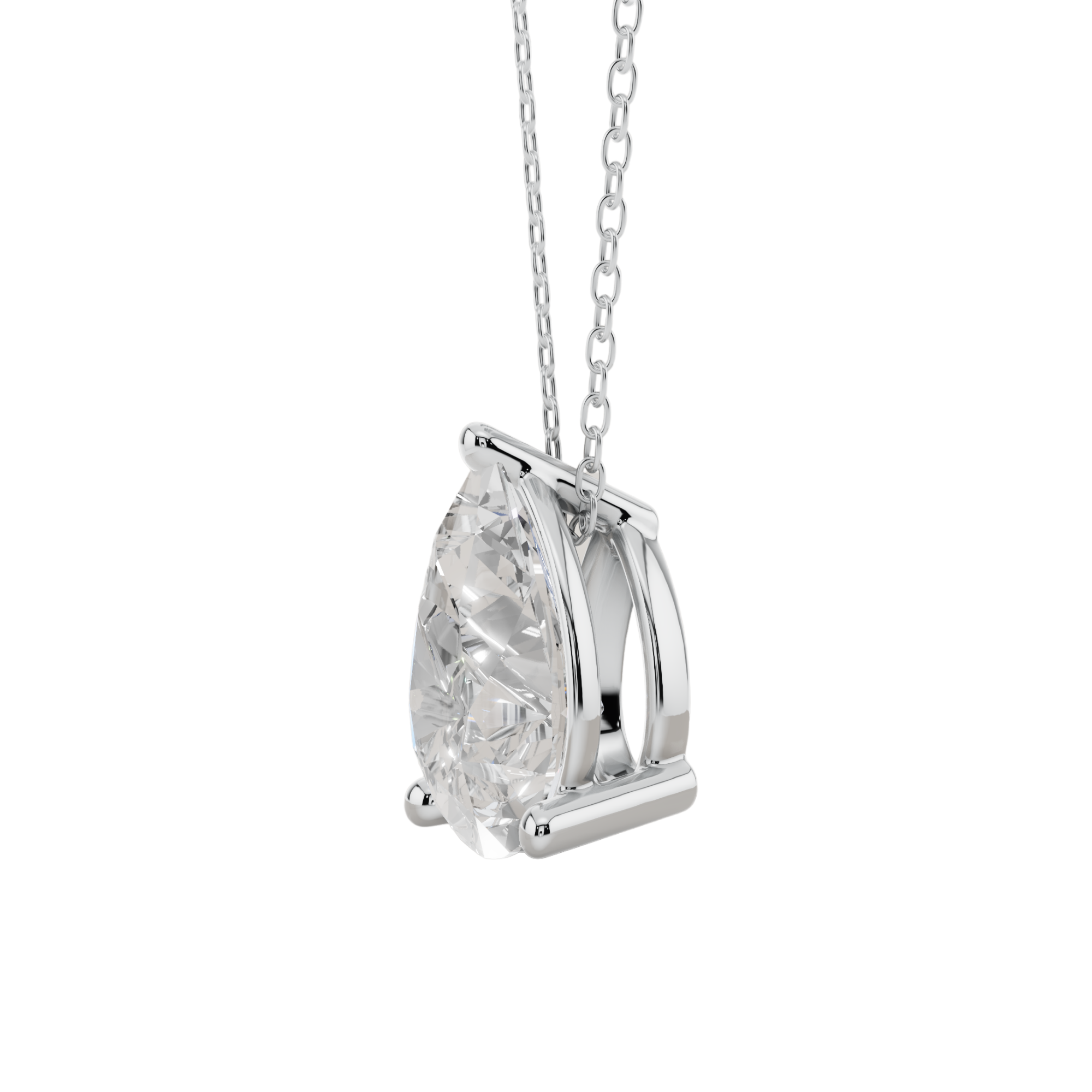 Chic Pear Solitaire 925 Silver Necklace | Velmé
