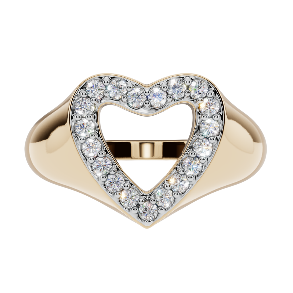 The Halo Heart Signet Ring | Velmé