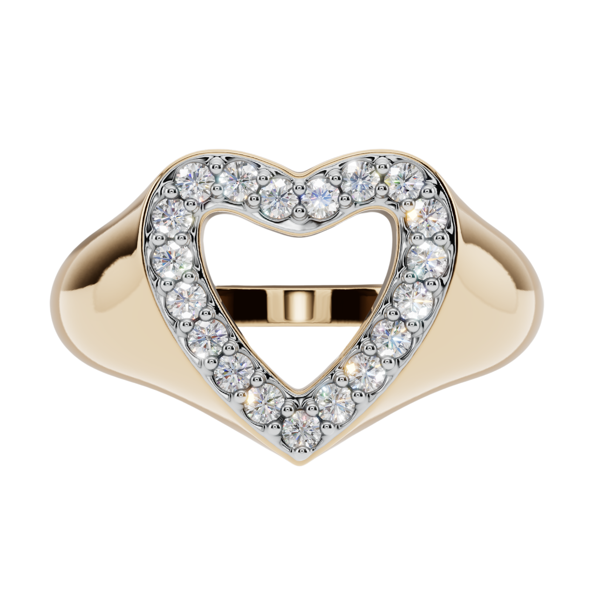 The Halo Heart Signet Ring | Velmé