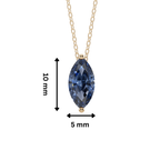 Blue Marquise Solitaire 925 Silver Necklace | Velmé