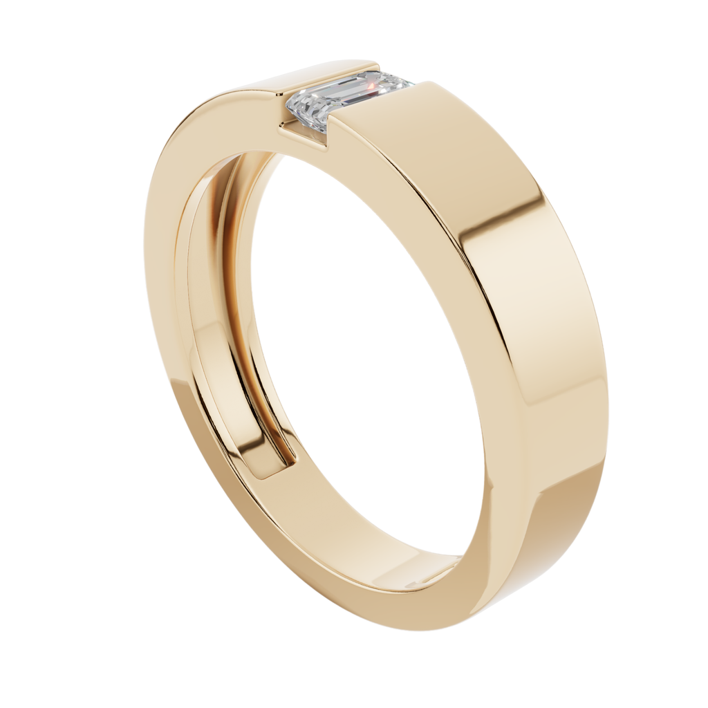 Elite Emerald Cut Men’s 925 Silver Ring | Velmé