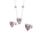 Blush Heart Solitaire Necklace Set | 925 Sterling Silver
