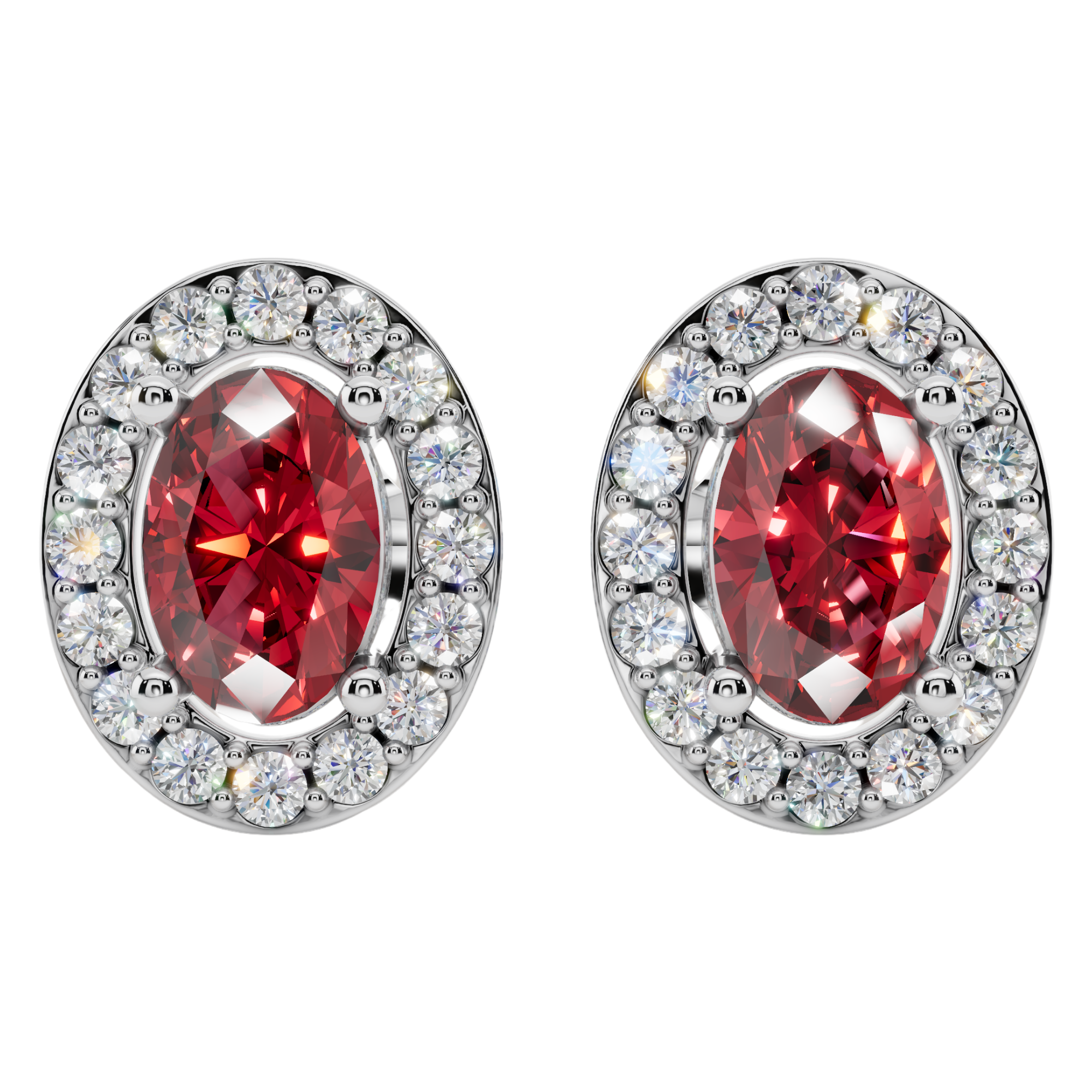 Classic Halo Solitaire Oval Earrings | Velmé