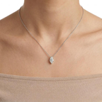 Graceful Marquise Solitaire 925 Silver Necklace | Velmé