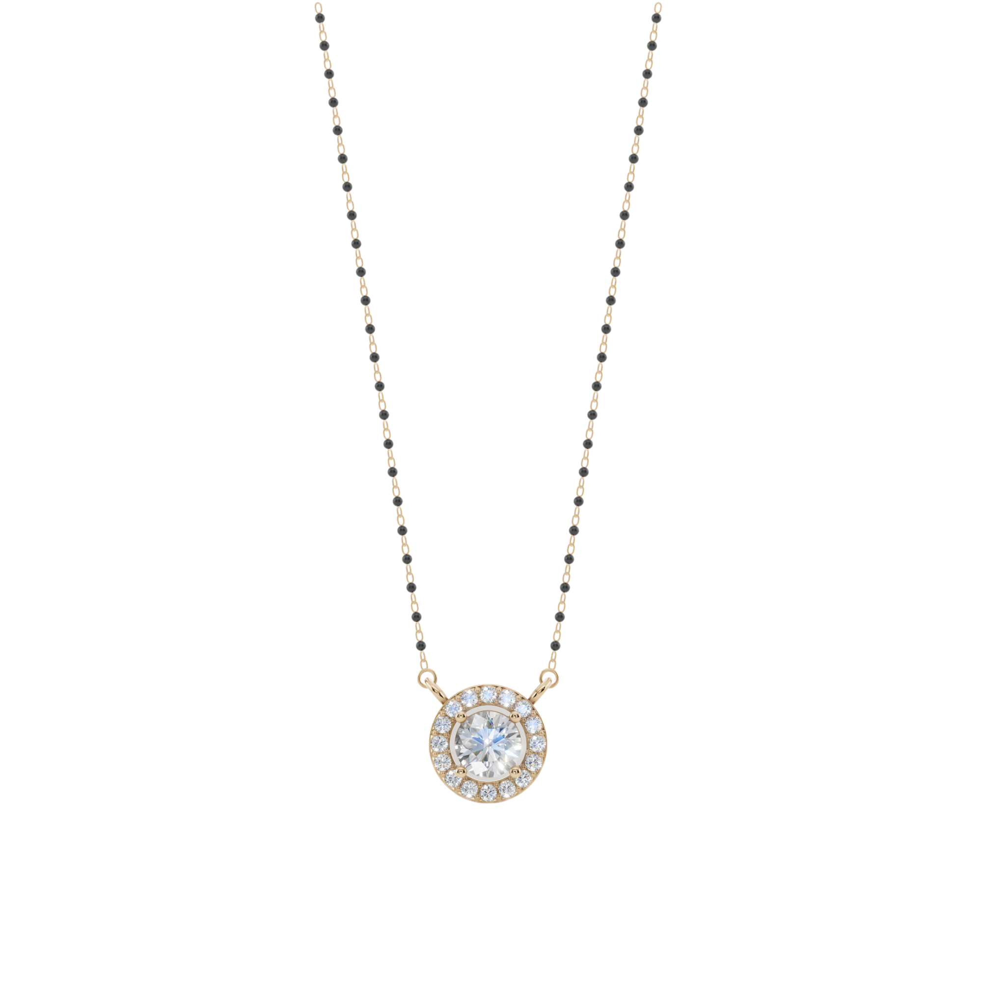 Stella Round Halo 925 Silver Mangalsutra | Velmé