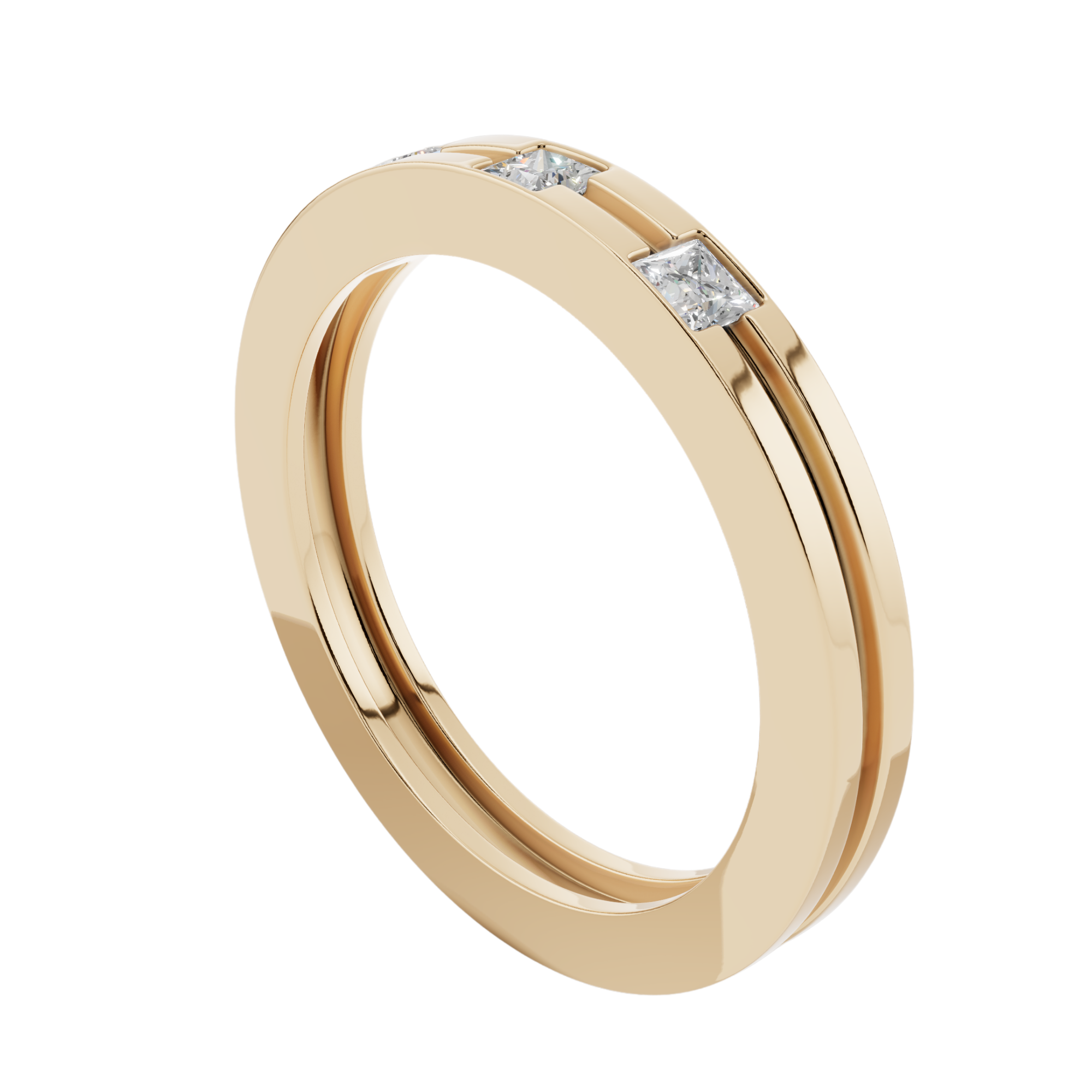 Trinity Princess Cut Men’s 925 Silver Ring | Velmé