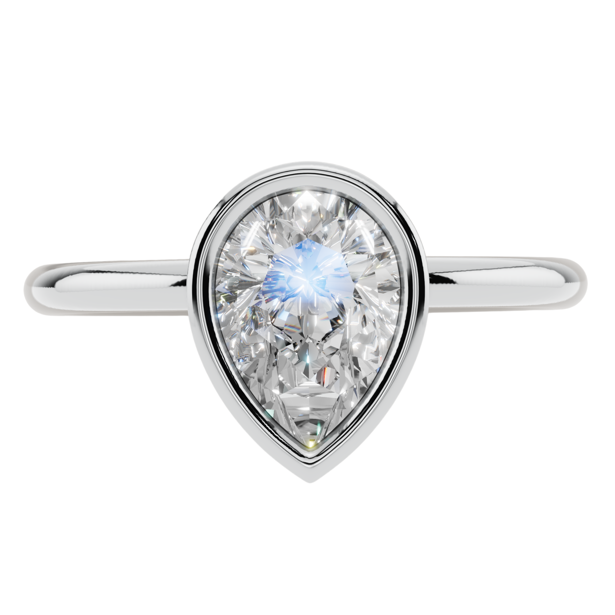 The Pear Bezel Solitaire Ring| Velmé