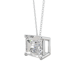 Luxe Emerald-Cut Solitaire 925 Silver Necklace | Velmé