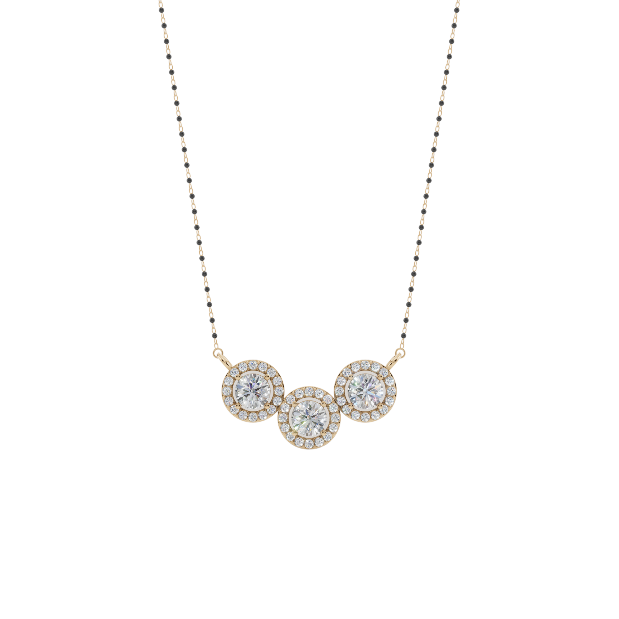 Trio Halo 925 Silver Mangalsutra | Velmé