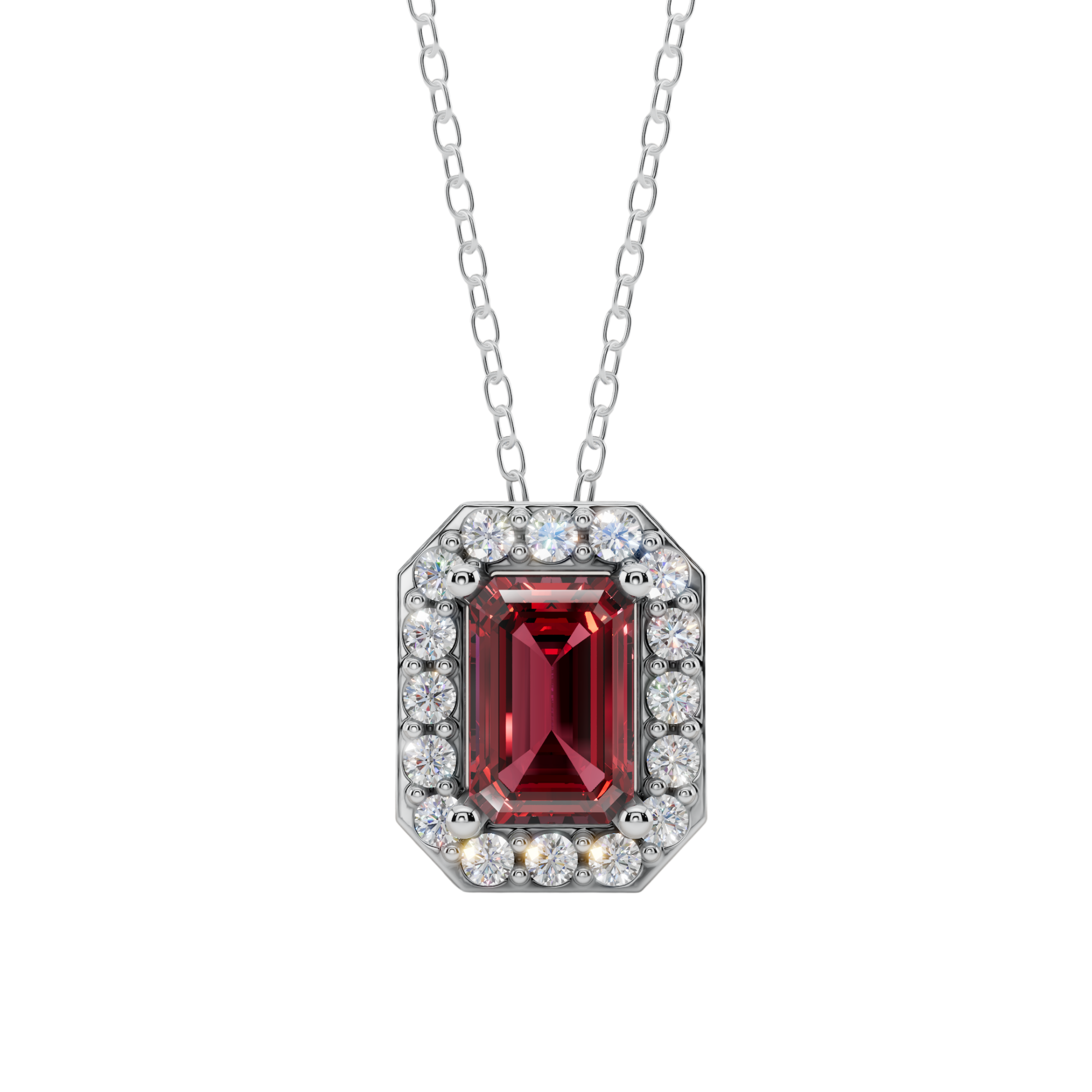 Halo Emerald Pendant Necklace | Velmé