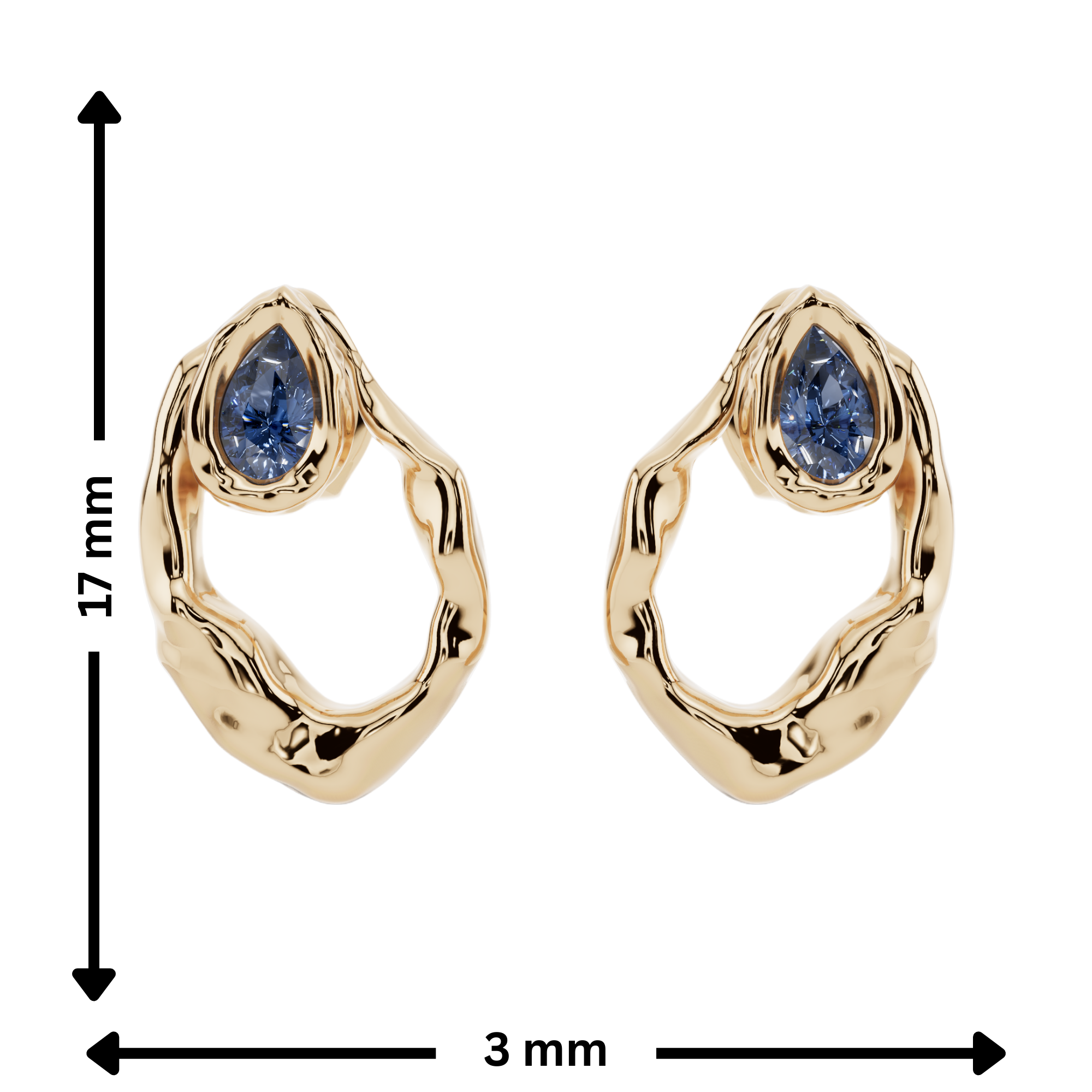 Sapphire Orbit Studs | Fluidé