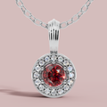 Sanaaz Red Round 925 Pure Silver Necklace My Store