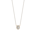 Elara Oval Halo 925 Mangalsutra | Velmé