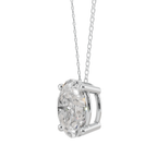 Radiant Oval Solitaire 925 Silver Necklace | Velmé