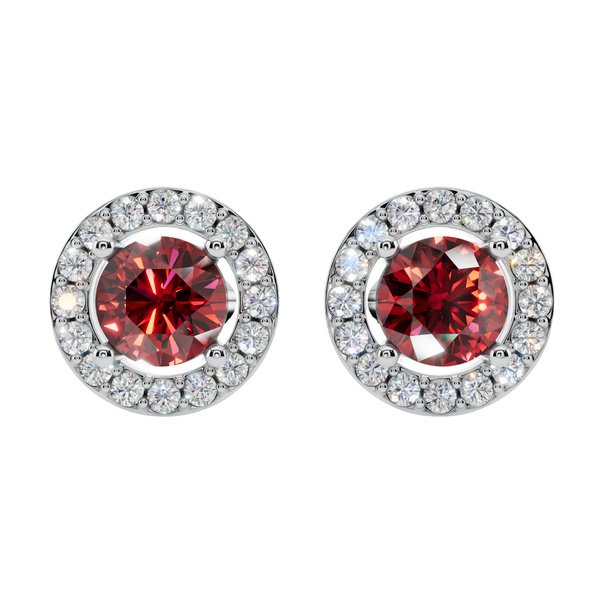 Classic Halo Solitaire Round Earrings | Velmé