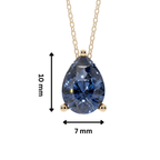 Blue Pear Solitaire 925 Silver Necklace | Velmé