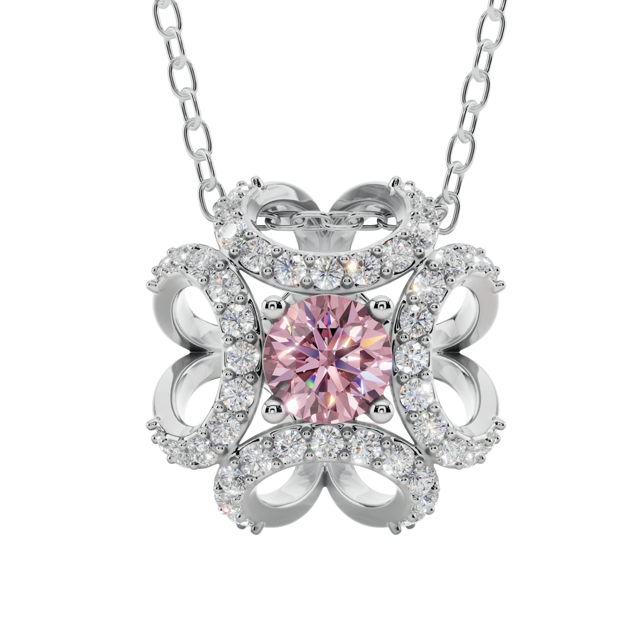VELMÉ Pink Fiona Necklace Set | 925 Sterling Silver