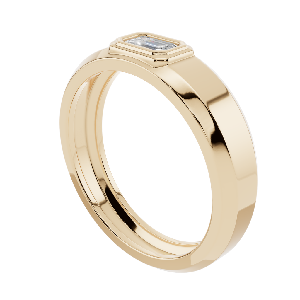 Emerald Cut Solitaire Men’s 925 Silver Ring | Velmé