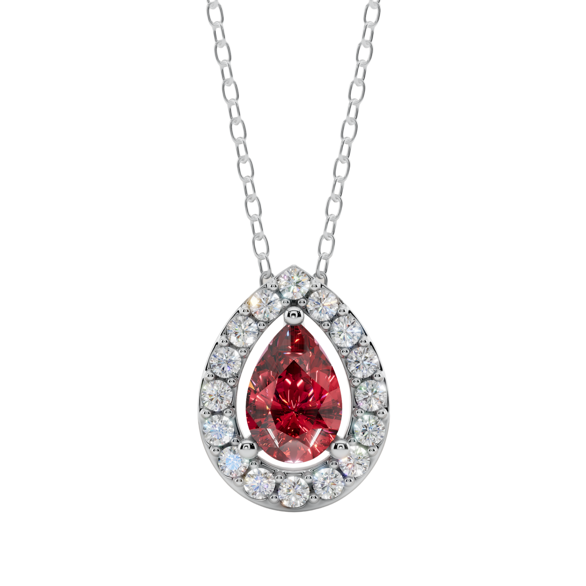 Halo Pear Pendant Necklace| Velmé
