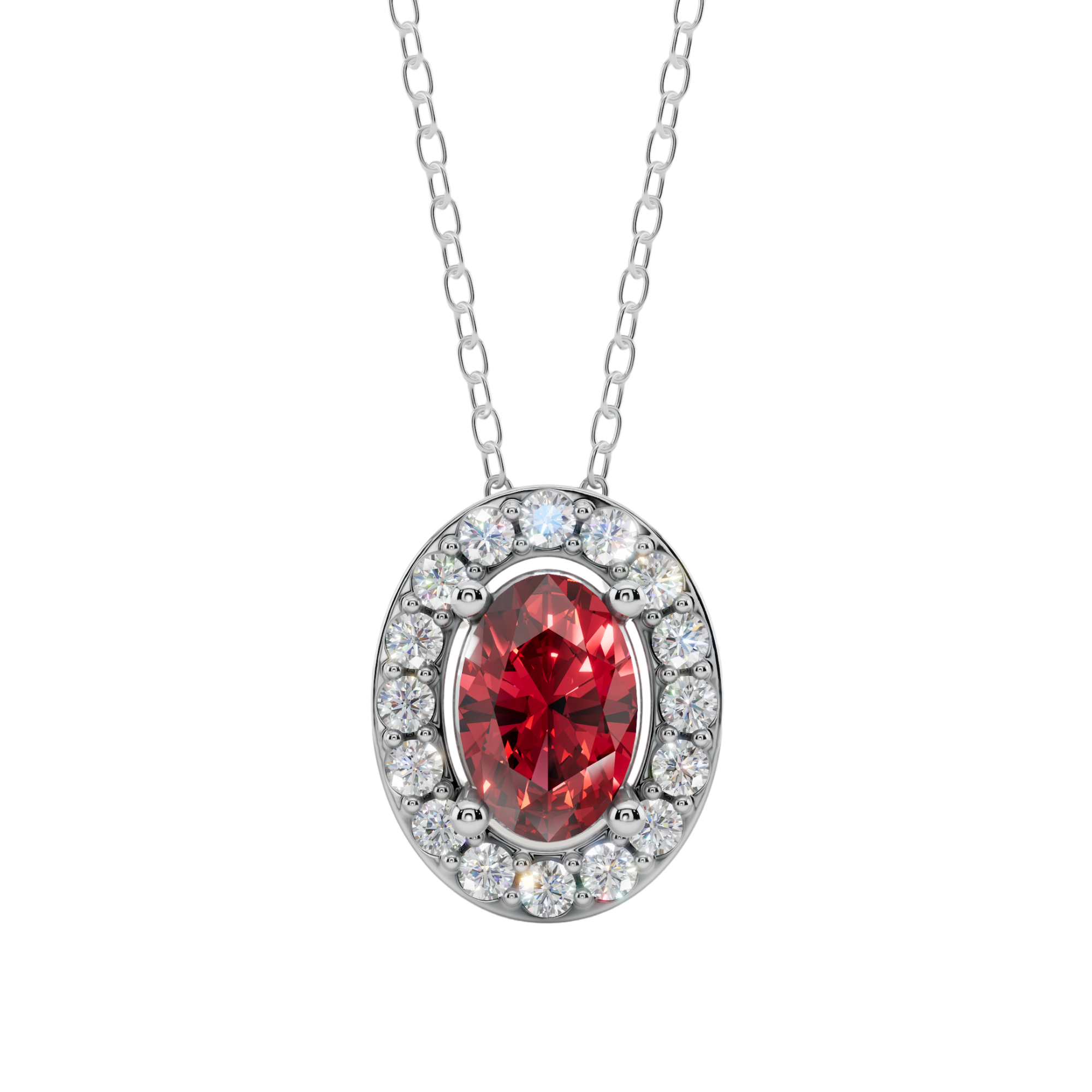 Halo Oval Pendant Necklace  | Velmé