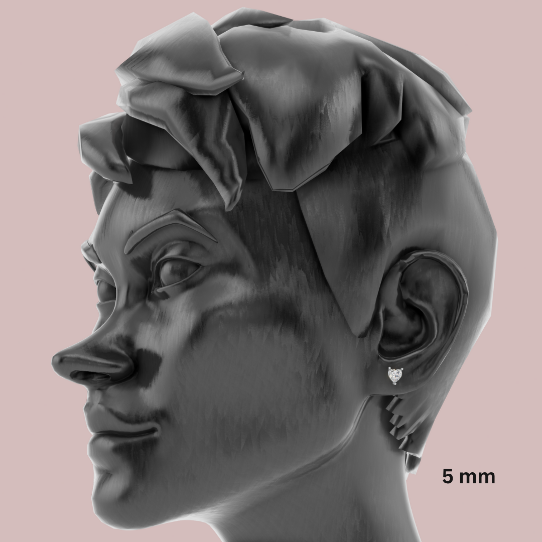 Classic Heart 925 Pure Silver Stud Earrings My Store