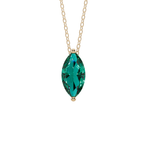 Green Marquise Solitaire 925 Silver Necklace | Velmé