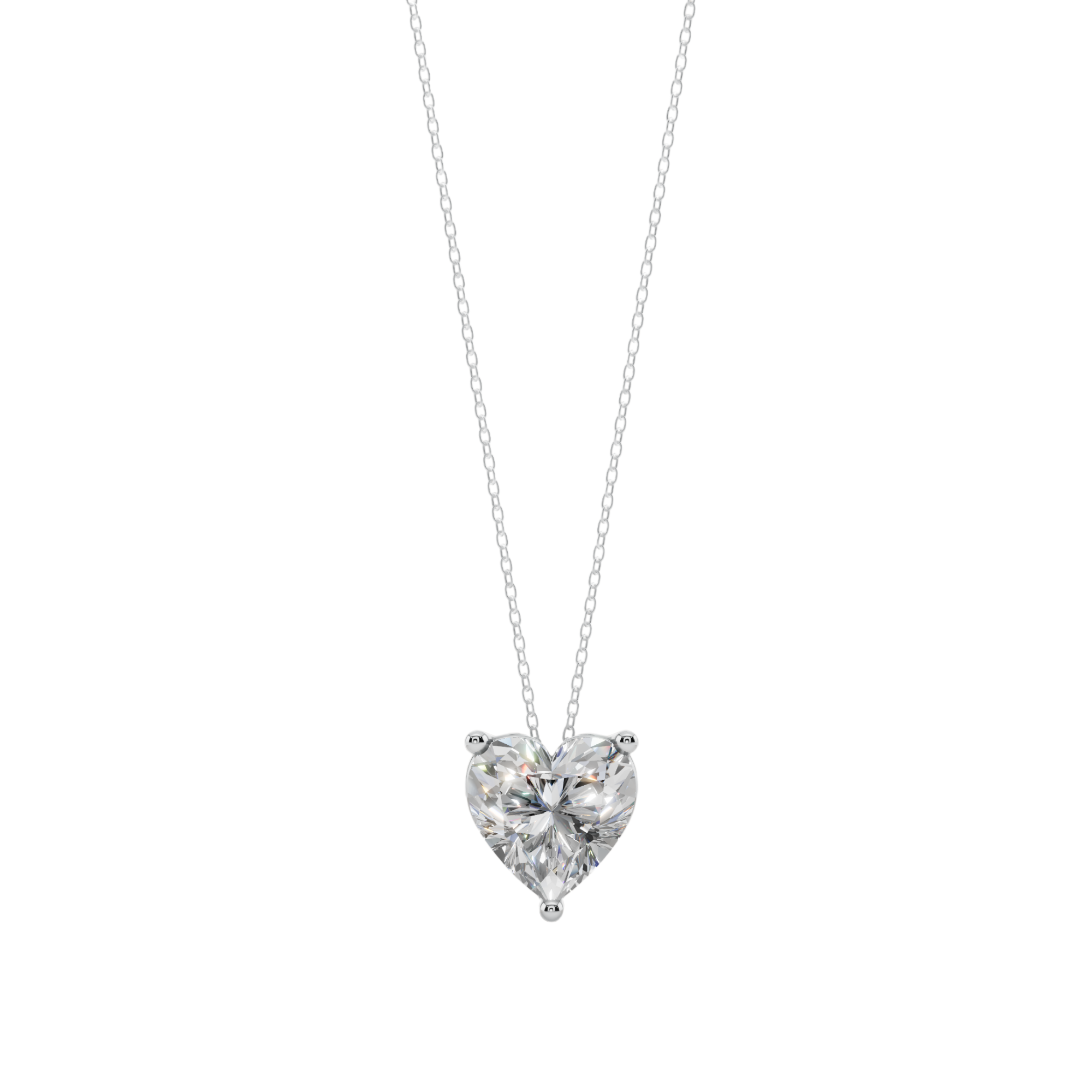 Romantic Heart 925 Silver Solitaire Necklace | Velmé