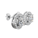 Queens Halo Solitaire Round Earrings | Velmé