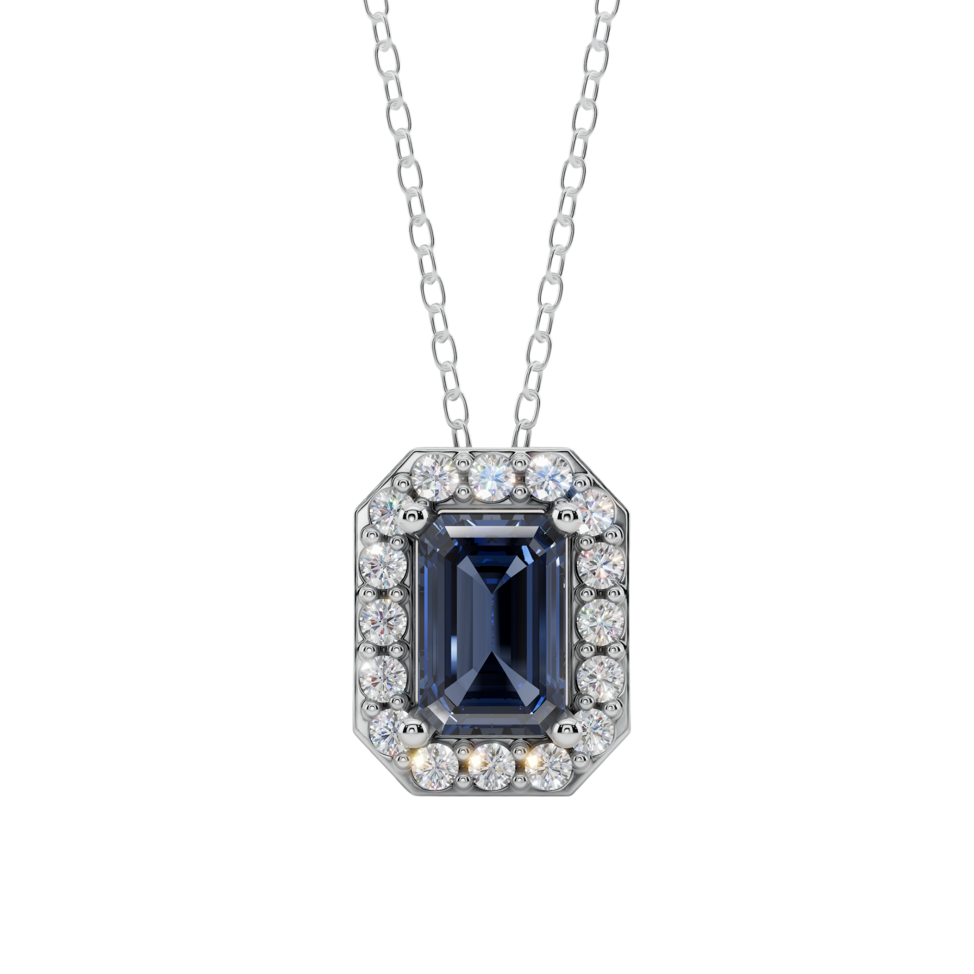 Halo Emerald Pendant Necklace | Velmé