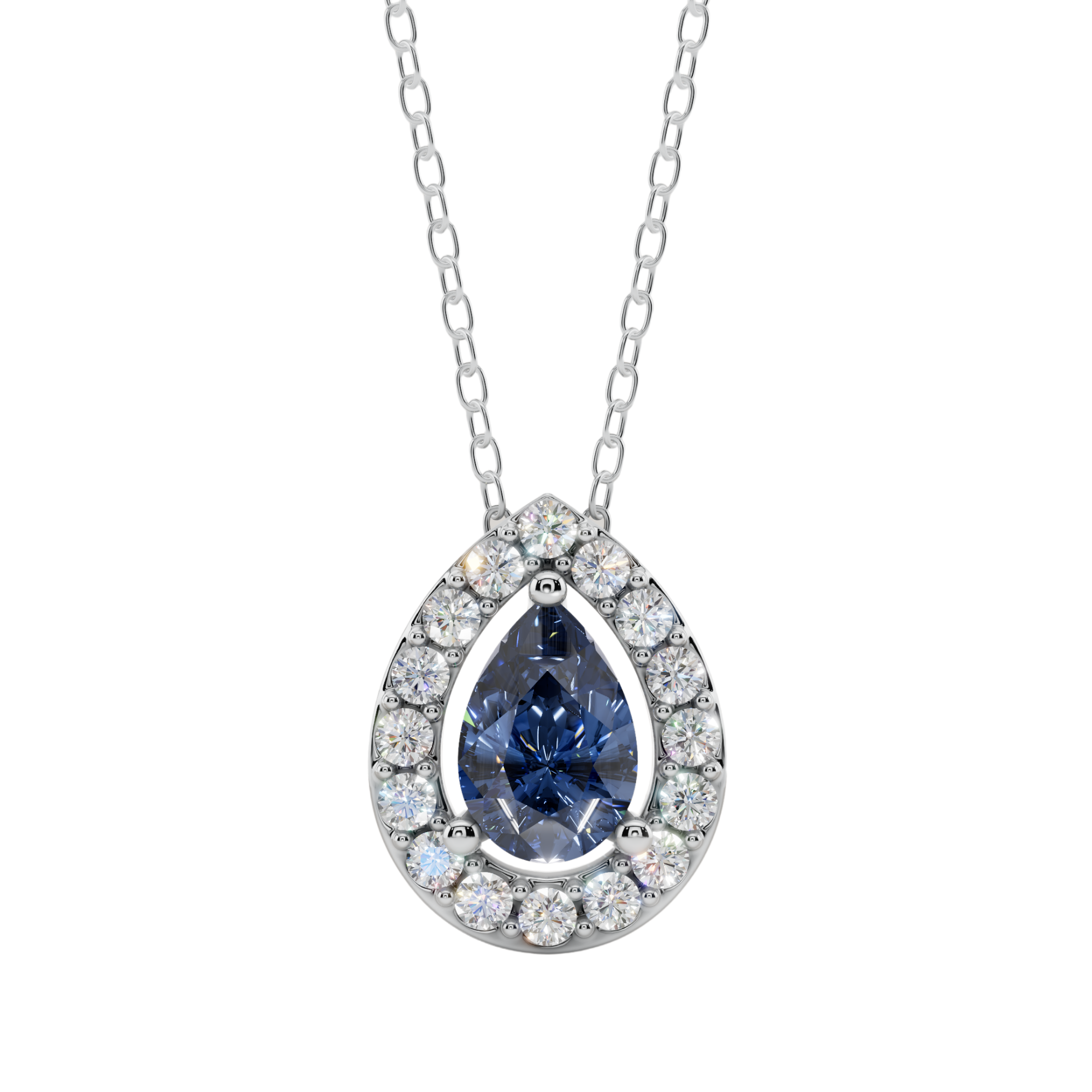 Halo Pear Pendant Necklace| Velmé
