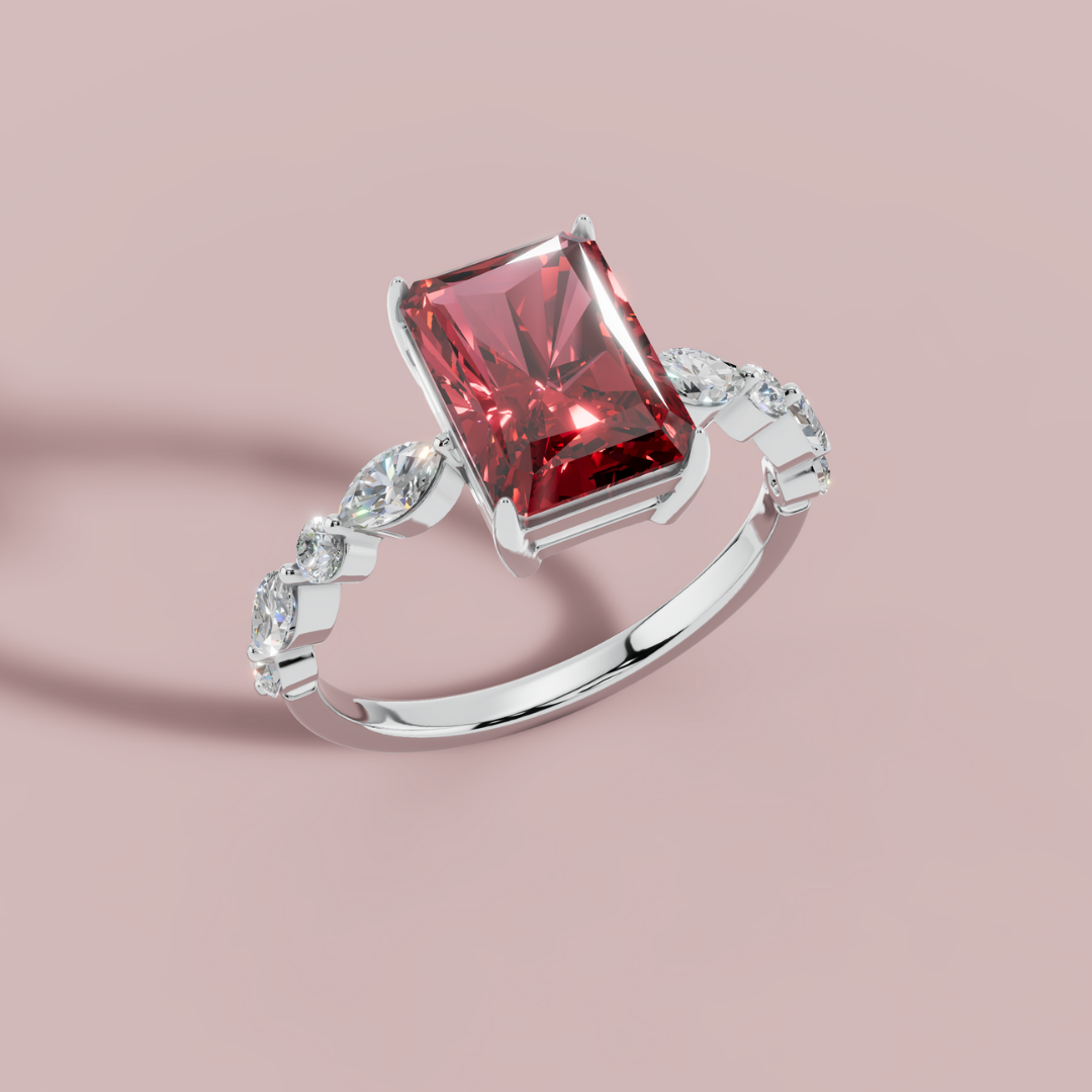 Red Vertica 925 Pure Silver Ring My Store