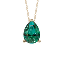 Green Pear Solitaire 925 Silver Necklace | Velmé