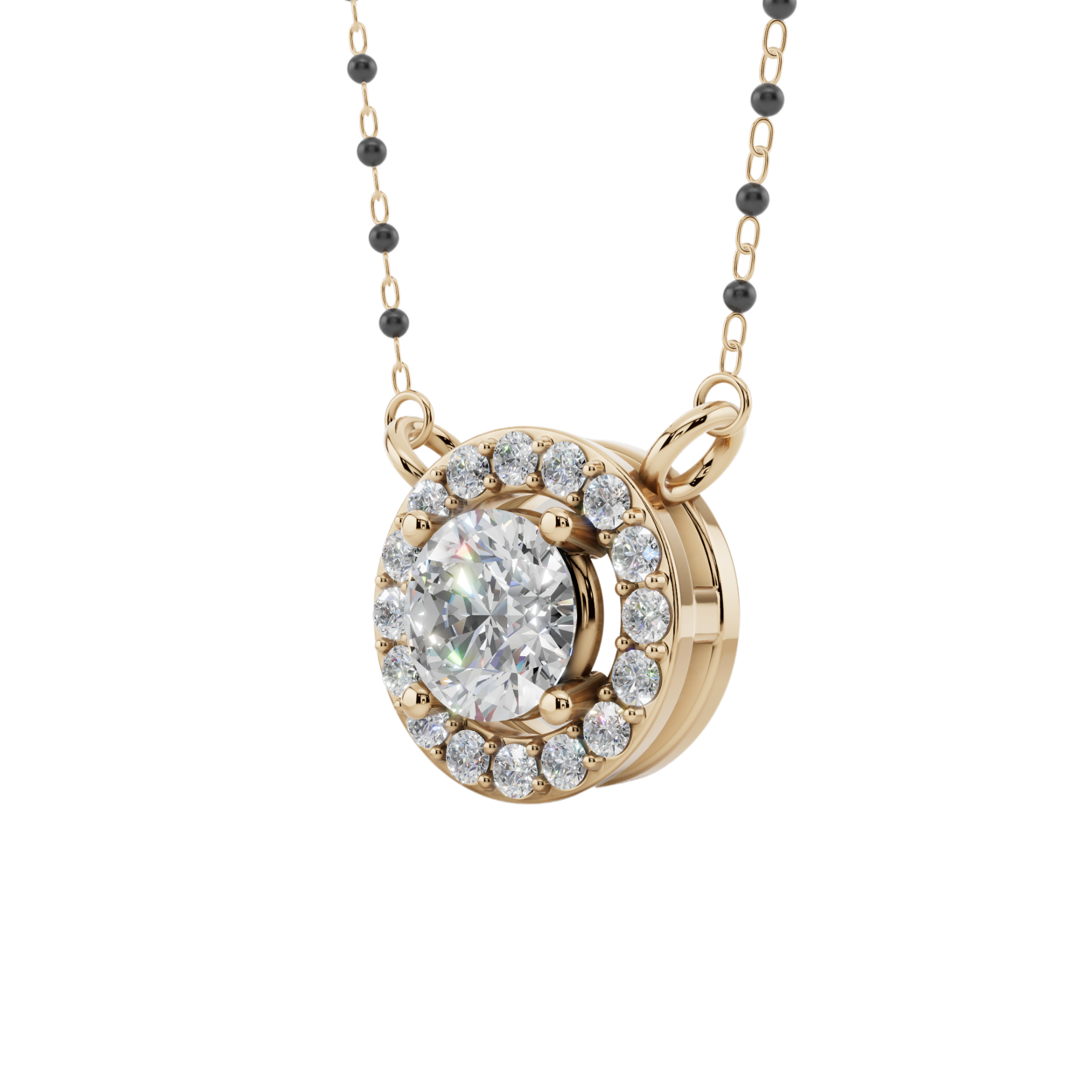Stella Round Halo 925 Silver Mangalsutra | Velmé