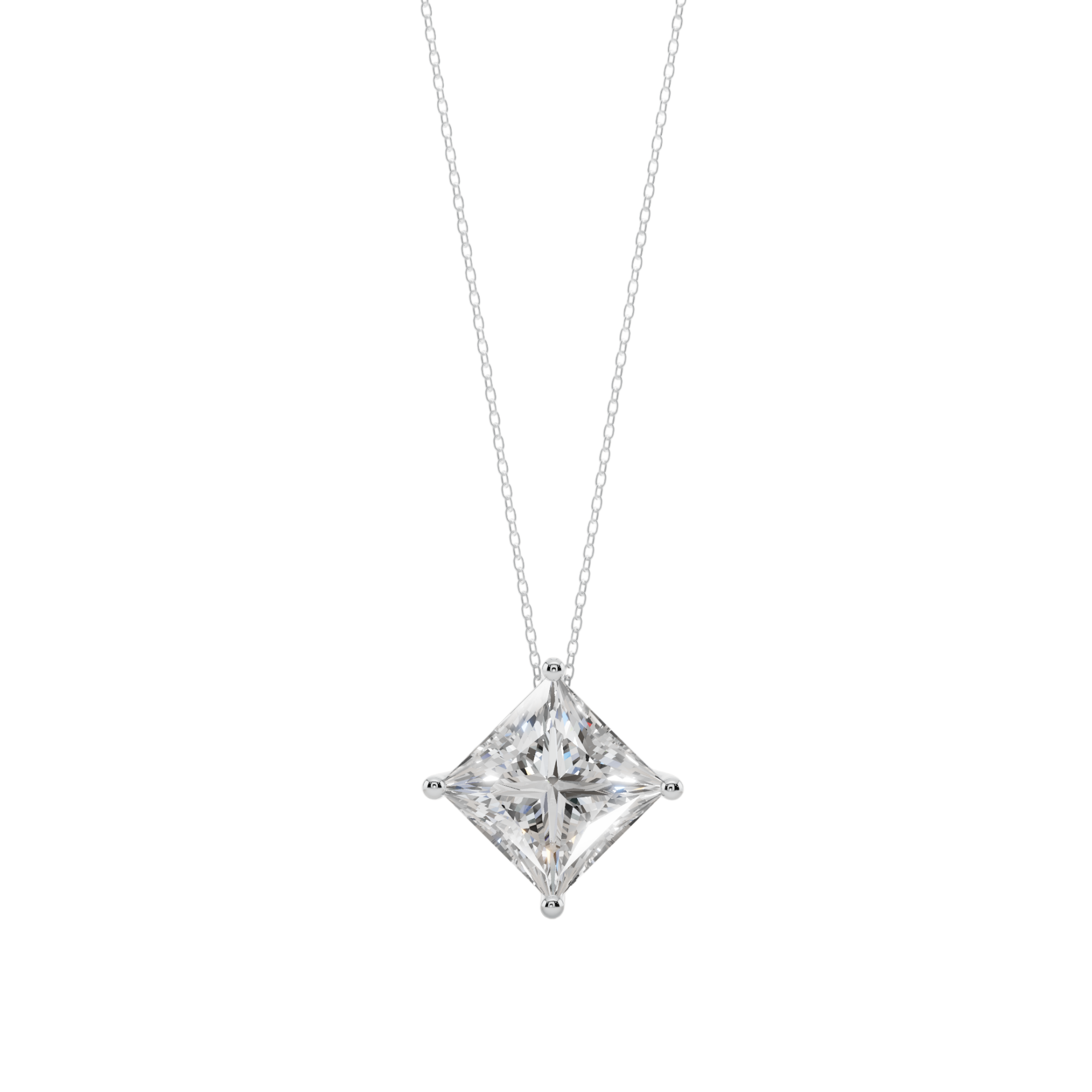 Bold Princess Solitaire 925 Silver Necklace | Velmé