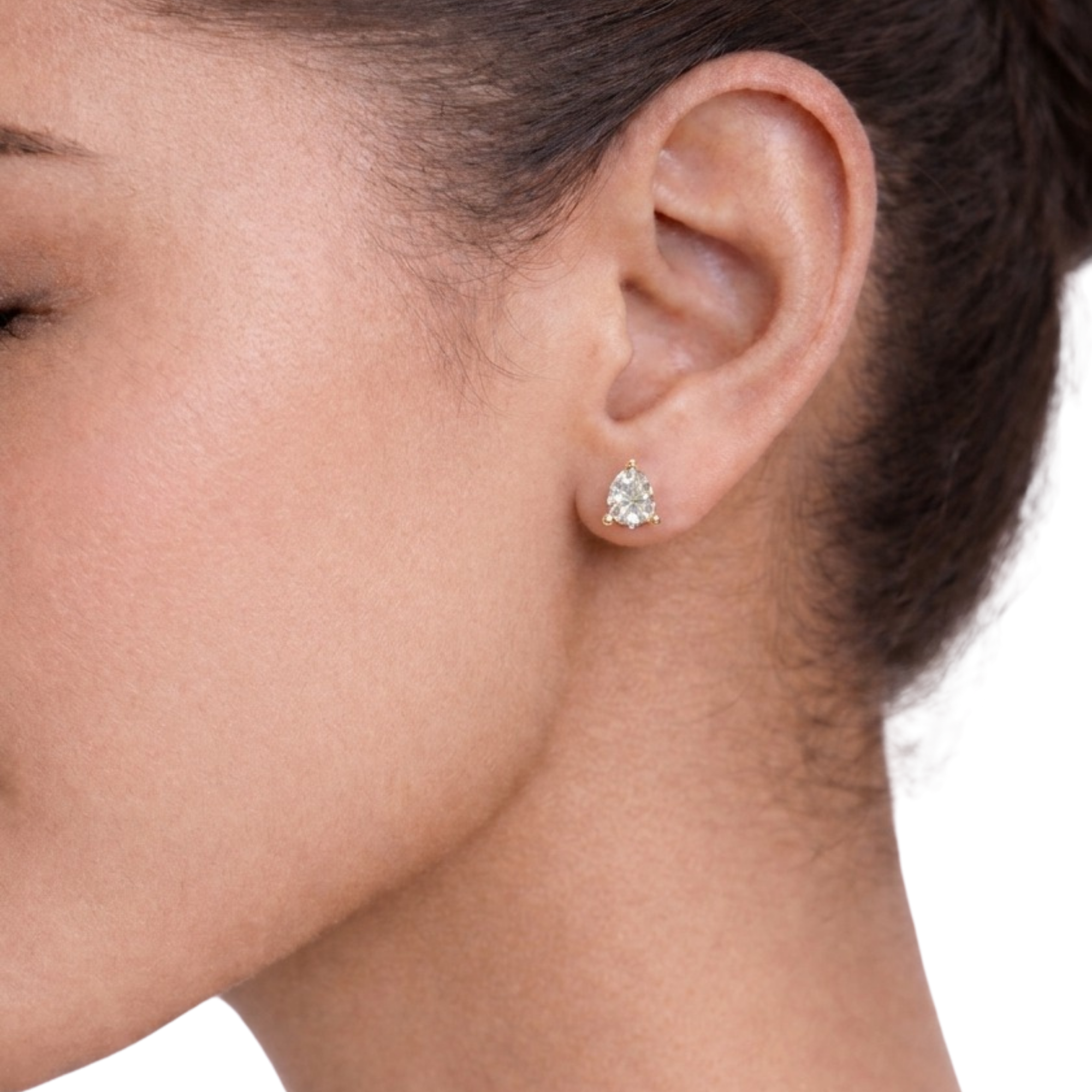 Graceful Pear Solitaire 925 Silver Studs | Velmé