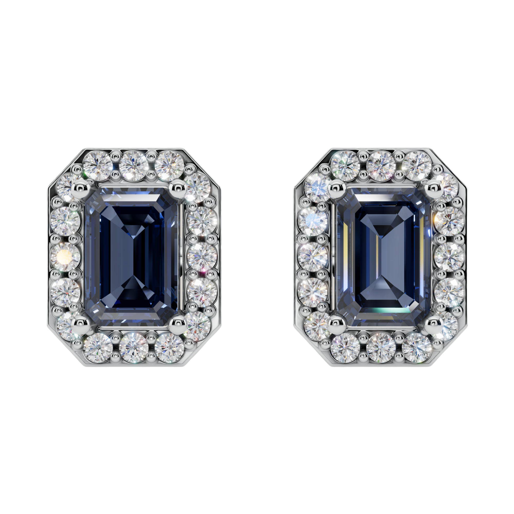 Classic Halo Solitaire Emerald Earrings | Velmé